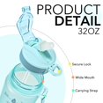 thumbnail image 4 of Botellas De Agua Hyeta De 32 Oz Con Pajita: Manténgase Motivado E Hidratado Con Horarios Convenientes Para Beber Marcas Duraderas A Prueba De Fugas, 4 of 5
