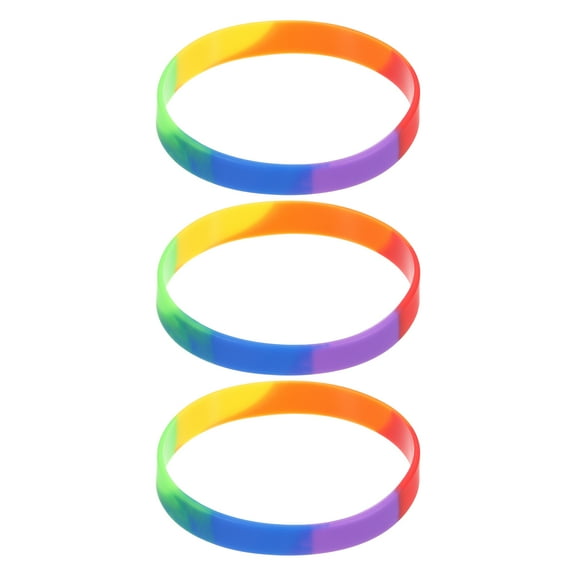 Bracelets Wristbands 1/2 Inch Width 8.5" Length Rainbow for Sports Club Group Games Party Favors