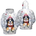 thumbnail image 3 of Playful Bernese Mountain Dog Welcomes Winter Snowy Day with Cardinal Bird All Over Print 3D Hoodie Unisex Merch Hoodies Berner Lover Gifts - 2017, 3 of 6