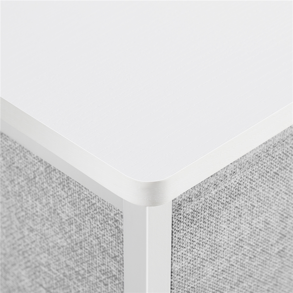 Topeakmart 2-Drawer Vertical Fabric Dresser Nightstand End Table for Bedroom, Living Room, Guestroom Light Gray - image 3 of 10