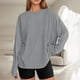 thumbnail image 1 of MHFRRA Camiseta de Manga Larga Oversize de Moda, Informal, Básica, con Cuello Redondo, para Uso Diario. Gris, 1 of 5