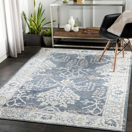 St tropez Dark Gray 6 6 x 9 2 Traditional Rectangle Area Rug