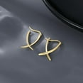 thumbnail image 6 of 925 Sterling Silver X Hoop Earrings for Women Teens Minimalist Hoop Earrings Huggie, 6 of 12