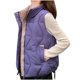 thumbnail image 4 of Chaqueta informal sin mangas con capucha, bolsillos y cuello alto, con bloques de color, para mujer. Chaqueta de algodón para mujer., 4 of 4