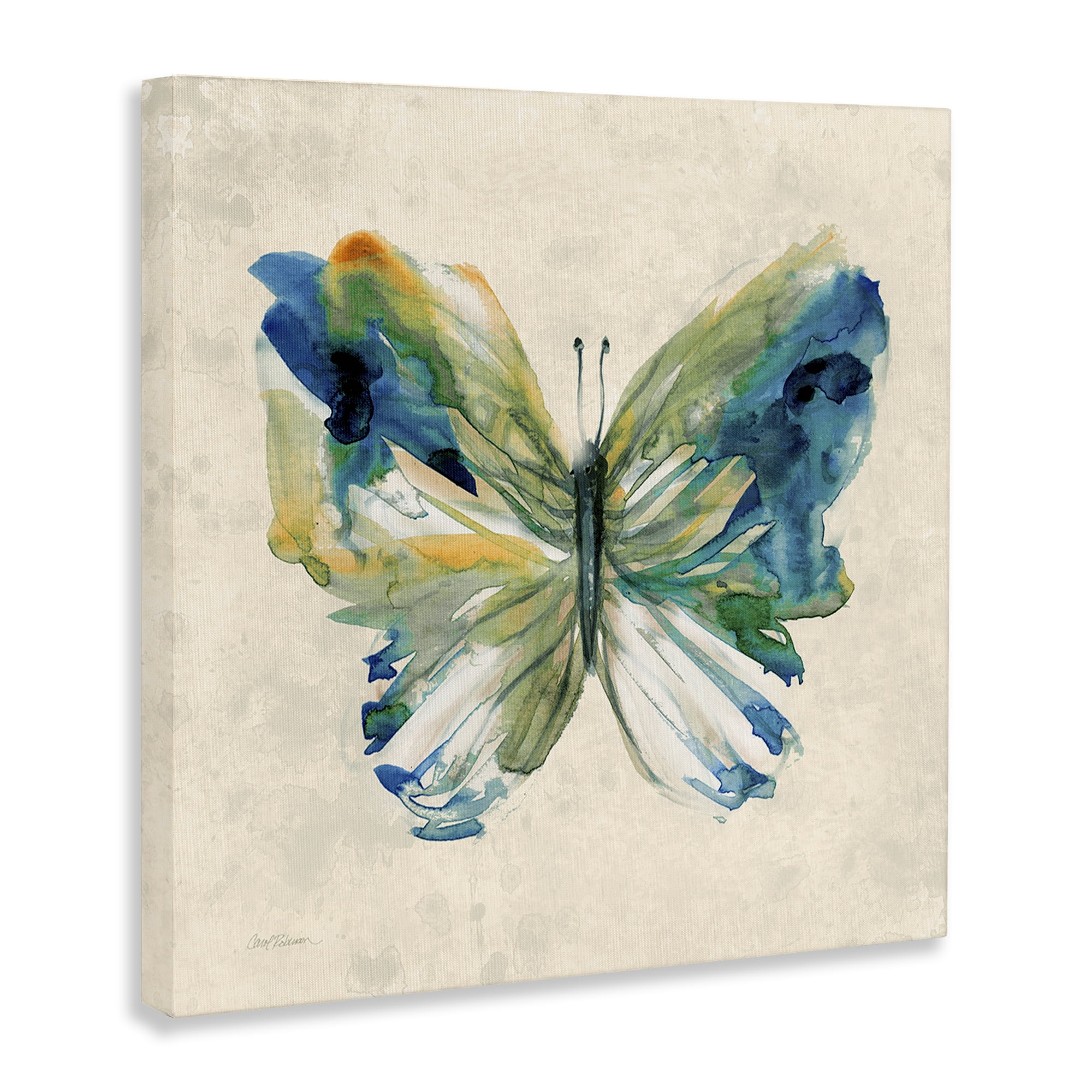 Stupell Industries Vivid Abstract Butterfly Wings Animals Painting Wrapped Canvas Canvas Art Print Wall Art, 30 x 30