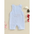 thumbnail image 5 of Spewahor Infant Baby Boy Summer Overalls, Embroidery Cake Striped Jumpsuit Birthday Clothes for Casual Daily, 5 of 9