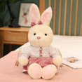 thumbnail image 1 of Lovely Couple Teddy Bear Rabbit With Clothes Plush Toys Dolls Stuffed Anime Toy Kids Baby Children Girl Birthday Christmas Giftpink rabbit girl30CM Deng Xun unisex, 1 of 2