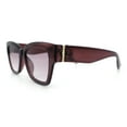 thumbnail image 6 of Womens Classic Understated Thick Horn Rim Designer Fashion Sunglasses All Purple, 6 of 7
