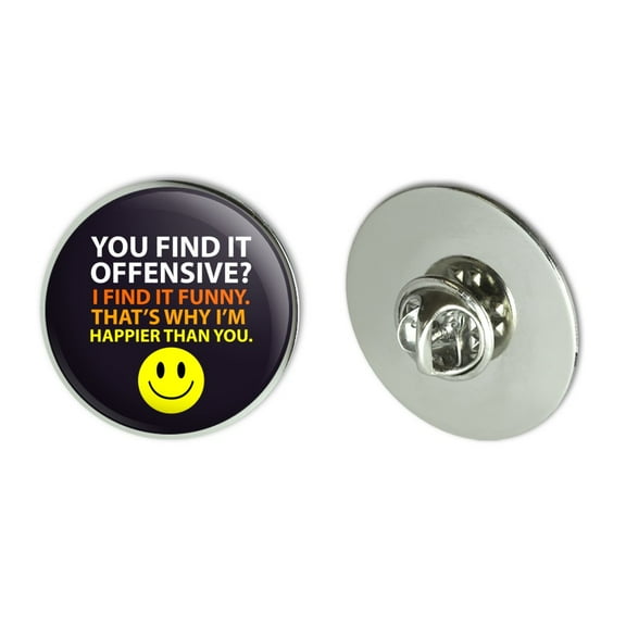 Offensive Happier Than You Smile Face Funny Metal 1.1" Tie Tack Hat Lapel Pin Pinback