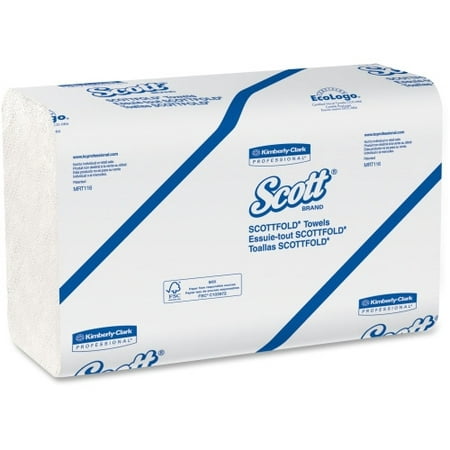 Scott Fold Paper Towels 1 Ply - 7.80  x 12.40  - White - Chlorine-free - 175 Per Pack - 25 / Carton