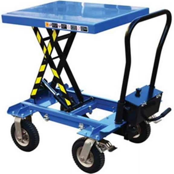 Pneumatic Tire Hydraulic Elevating Cart - Blue - Capacity 400 lbs
