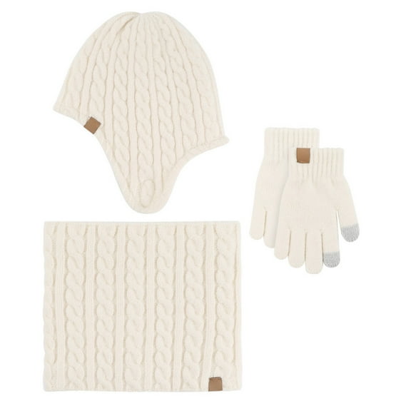 Children Hat Scarf And Glove Set Fashionable Outdoor Baby Warm Three Piece Set