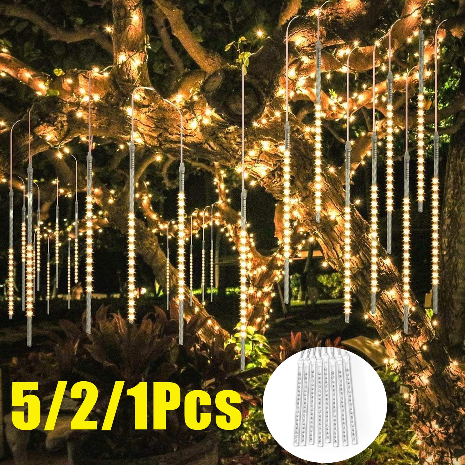 30cm 144LED Lights Meteor Shower Rain 8 Tubes Snowfall Tree Outdoor Garden Decor
