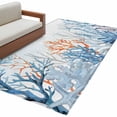 thumbnail image 2 of 3'x5' Area Rugs, Coastal Coral Indoor Outdoor Area Rug for Living Room Bedroom, Blue Ocean Starfish Turtle Watercolor Washable Bathroom Rugs Kitchen Floor Carpet Mats Home Decor Aesthetic, 2 of 8