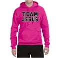 thumbnail image 2 of Wild Bobby Varsity Team Jesus Inspirational/Christian Unisex Graphic Hoodie Sweatshirt, Fuschia, Small, 2 of 5
