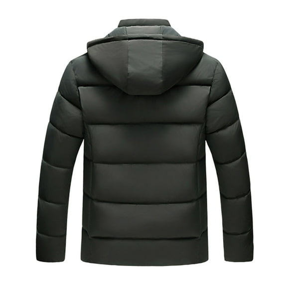 Men's Casual Winter Jacket Thicken Warm Men Zipper Hooded Coat With Pocket