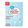 thumbnail image 2 of Plastic Everyday Clear Fork and Spoon Combo, 120 Count (3 pack), 2 of 10