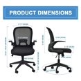 thumbnail image 2 of Bennium Foldable Office Chair - Home Office Desk Chairs with -Up Arms and Foldable Backrest, Mesh Computer Chair Foldable Executive Office Chair (Black), 2 of 8