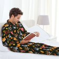 thumbnail image 6 of Naloa Forest Animal Faces Men’s Pajamas Set - Long Sleeve Button Down Sleep Shirt and Pajama Bottoms Sleepwear Set-X-Large, 6 of 7