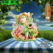 1pc 2d flat Rotating acrylic centerpiece featuring a charming fruit fairy amidst a garden of jellybeans perfect for festive occasions gatherings and whimsical displays