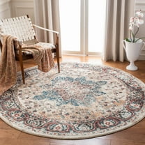 Safavieh Carlyle Blaine Medallion Area Rug, Ivory/Burgundy, 6'7" x 6'7" Round