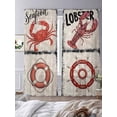 thumbnail image 2 of Vintage Coastal Sheer Curtains 108 Inch Length 2 Panels Set, Nautical Crab Lobster Anchor Retro Art Voile Window Treatment Semi Sheer Long Curtains Drapes for Bedroom/Living Room/Kitchen 52"x108"x2, 2 of 7