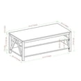 thumbnail image 4 of Table Basse 48 Pouces à Cadre en Chêne Rustique avec 2 Étagères de Rangement, 4 of 4