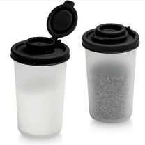 BESTSKY Large Plastic Salt and Pepper Shakers, Transparent Spice Jars with Butterfly Opening, Versatile Salt and Pepper Set for BBQ, 2-Pack