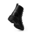 thumbnail image 3 of BURUDANI Women Ankle Combat Boots Lace-up Fashion Soft Flat Booties Black Size 5, 3 of 7