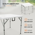 thumbnail image 2 of Matladin Outdoor Folding Table and Chairs Set, 34 inch, Folding Table with 4 Plastic Folding Chairs, Sturdy for Outdoor, Home, Kitchen, White, 5 Pieces Set, 2 of 5