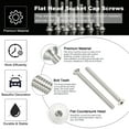 thumbnail image 3 of Uxcell Flat Head Socket Cap Screws 304 Stainless Steel Flat Countersunk Bolts Hex Socket Drive Machine Screws #10-32 x 3 Inch 20, 3 of 7