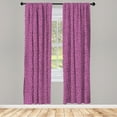 thumbnail image 3 of Ambesonne Hot Pink Curtains, Black Hearts Romantic, Pair of 28"x84", Fuchsia Black, 3 of 5