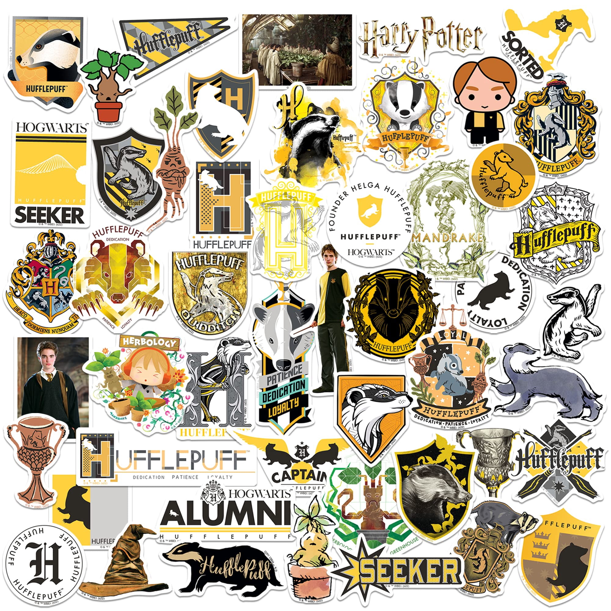 Harry Potter All Houses Theme Bundle 200ct Vinyl Decals  Gryffindor, Slytherin, Ravenclaw & Hufflepuff Designs for Laptop, Water Bottle, Scrapbooking, Tablet, Indoor & Outdoor
