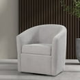 thumbnail image 3 of Odessa Barrel Style Swivel Accent chair in Light Gray Performance Fabric, 3 of 9