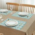 thumbnail image 3 of Blue Pioneer Flower Pattern Summer Placemats Table Placemats Set Of 4-Linen Kitchen Washable Placemats Table Mats 11.8"x17.7" Non-Slip Heat Resistant, 3 of 6