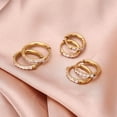 thumbnail image 5 of 316L Surgical Steel Huggie Hoop Earrings,Dainty Pave Cubic Zirconia Cartilage Tiny Earring for Sensitive Ears Hypoallergenic Lightweight for Women Men, 5 of 6