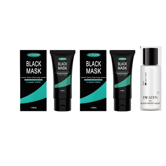 NutraHerb 2 Blackhead Masks Plus Export Liquid Equals 10 Plus Pore Strips