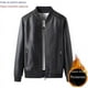 thumbnail image 5 of Chaqueta de cuero para hombre, talla extra grande, traje de béisbol, otoño e invierno, chaqueta de forro polar para hombre gordo, motociclista, gente gordita, 5 of 5