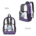 thumbnail image 2 of FKELYI Clear Backpacks for Elementary Student 17 Inch Schoolbag Transprent School Bookbag Boys Girls Casual Daypack Purple Jumping Spider Print Lightweight Travel Bags, 2 of 7