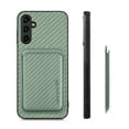 thumbnail image 4 of ELEHOLD for Samsung Galaxy A52 5G Magnetic Wallet Case with Detachable Back Card Holder Fiber Texture Design Full Body Protective Slim Shockproof Case, green, 4 of 8