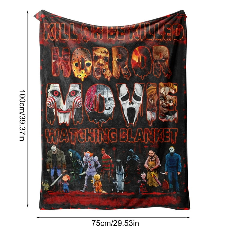 Horror Movie Blanket Film Gifts for Fans KEVCHE Halloween Blanket Cozy Super Soft Plush Fleece Throw Blanket Halloween Moive Watching Blanket Bedding Cozy Lightweight 75x100 Inches Walmart