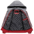 thumbnail image 2 of Chrisuno Boys Leather Jacket with Hood for Kids Faux Spring Autumn Lightweight Coat Red 14-16, 2 of 5