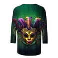 thumbnail image 4 of Aloohaidyvio Mardi Gras Clothing ,Womens Tops 3/4 Sleeve Shirts Round Neck Loose Casual Blouses Mardi Gras Tshirts, 4 of 5