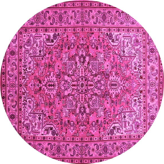 Ahgly Company Indoor Round Persian Pink Traditional Area Rugs, 3' Round