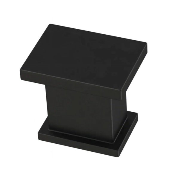 Liberty Layered 15/16 in. (24 mm) Matte Black Square Cabinet Knob