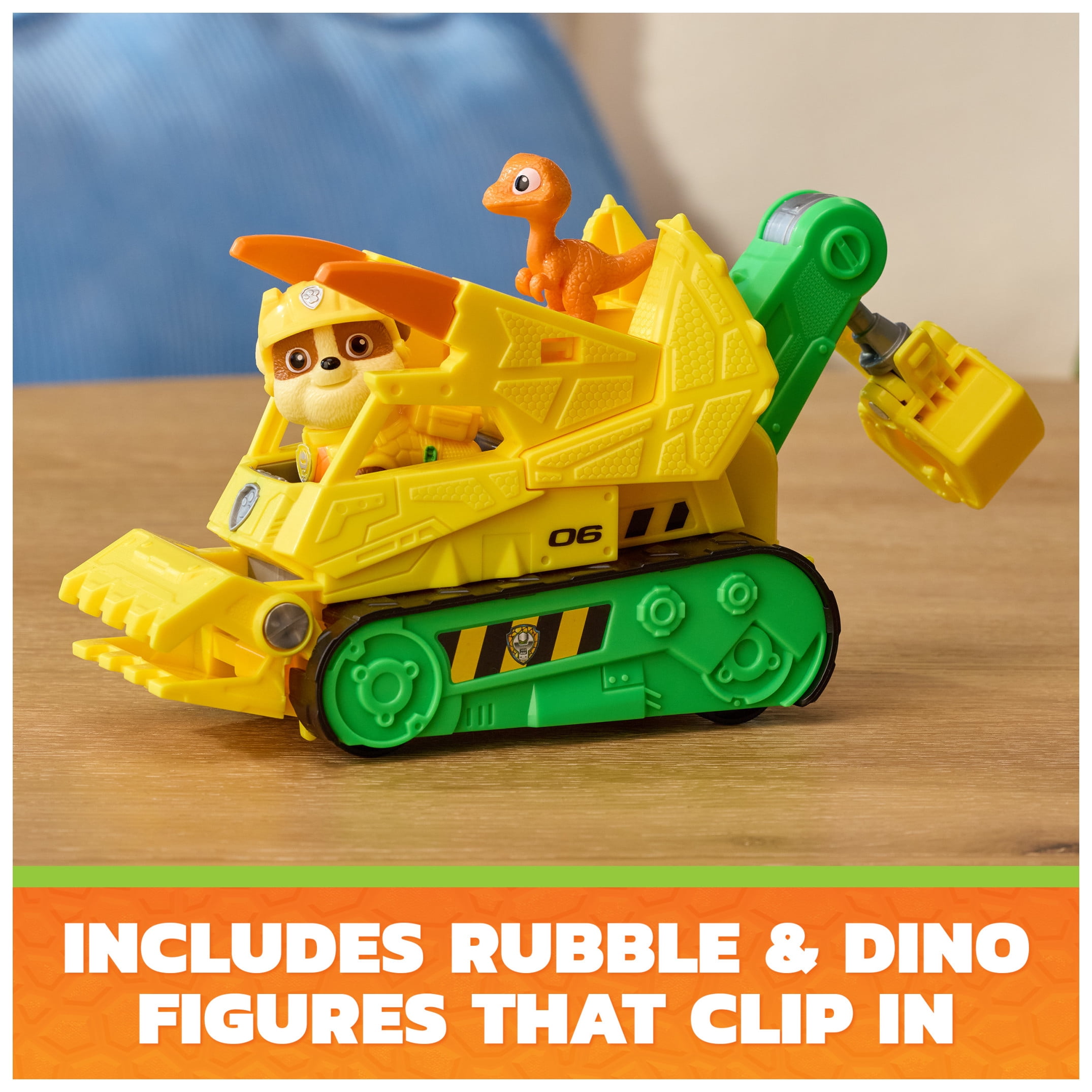 PAW Patrol: The Dino Movie Rubble Dino Rescue Bulldozer, Ages 3+