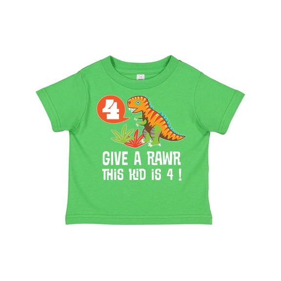 Inktastic 4th Birthday Party Dinosaur Boys Toddler T-Shirt