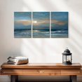 thumbnail image 2 of Elephant Stock Soleil Wall Art - Horizontal Multi Panel Canvas - Living Room Wall Decor - Abstract Multi Panel - Blue And Orange Decor By Aziz Kadmiri - 26" x 12", 2 of 8