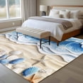 thumbnail image 4 of 6'x9' Area Rugs, Coastal Blue Indoor Outdoor Area Rug for Living Room Bedroom, Starfish Beach Ocean Shell Sand Painting Washable Bathroom Rugs Kitchen Floor Carpet Mats Home Decor Aesthetic, 4 of 8