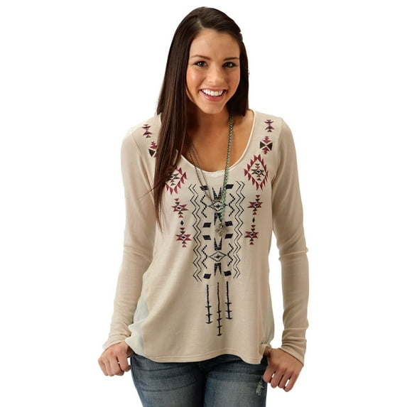Roper Sweater Womens Out of the Blue V-Neck 03-038-0513-7043 WH